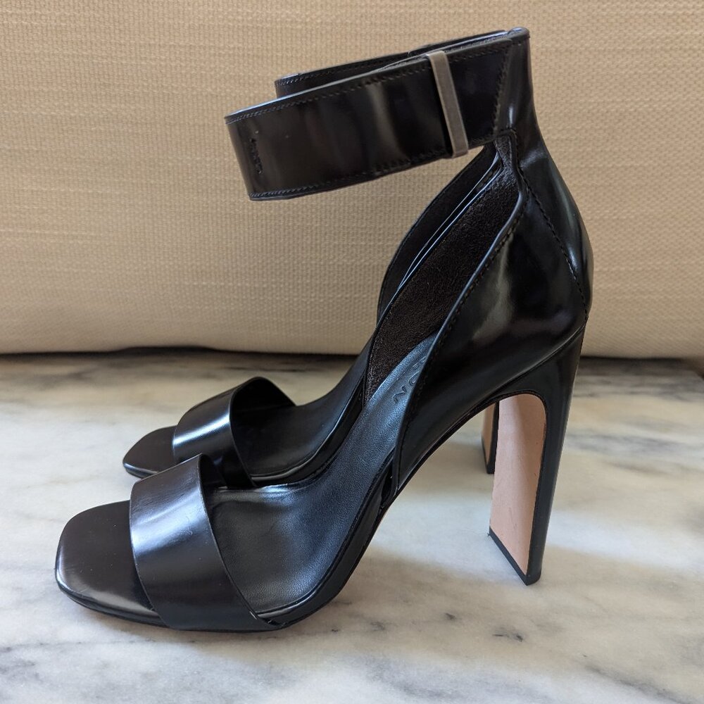 Halston Heritage Marylan Mirror Heel Sandal Black 7.5